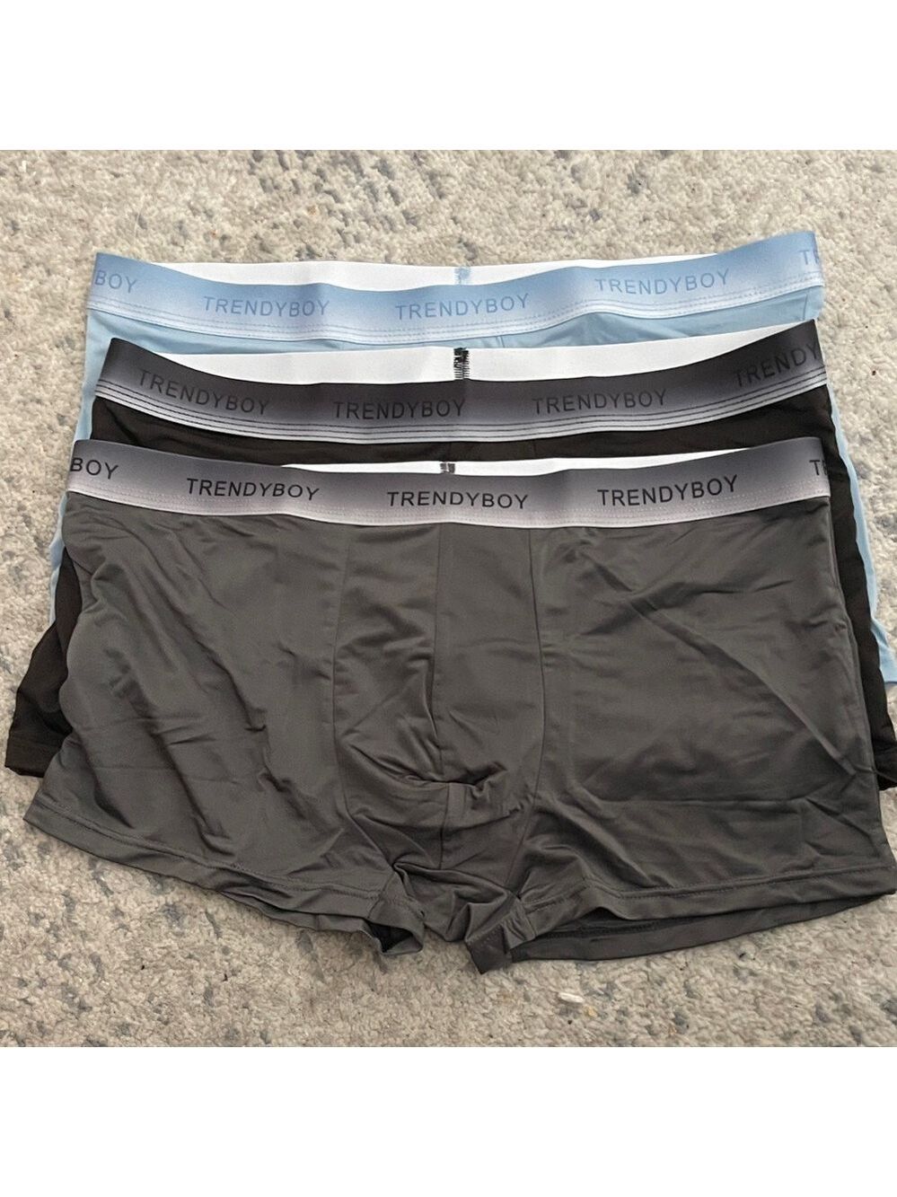 Men's Boxer Briefs set of 3 - Gray Blue and Black
